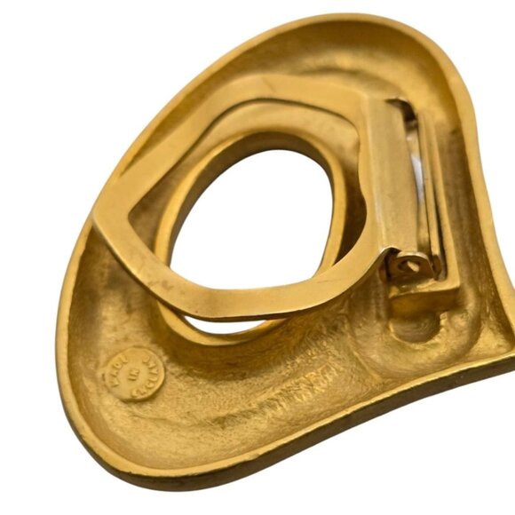 Vintage Made in England 80s Matte Gold Scarf Clip (A8093) - Picture 2 of 4